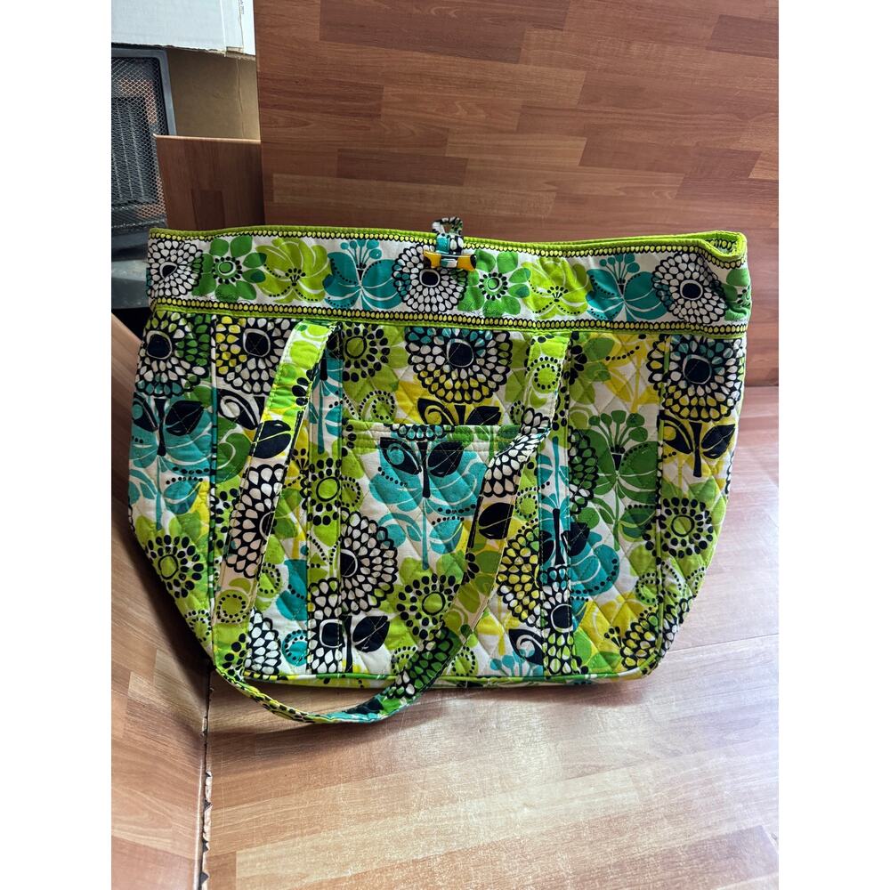 Vera Bradley Laptop Travel Tote in the "Limes Up" pattern. - Picture 4 of 13